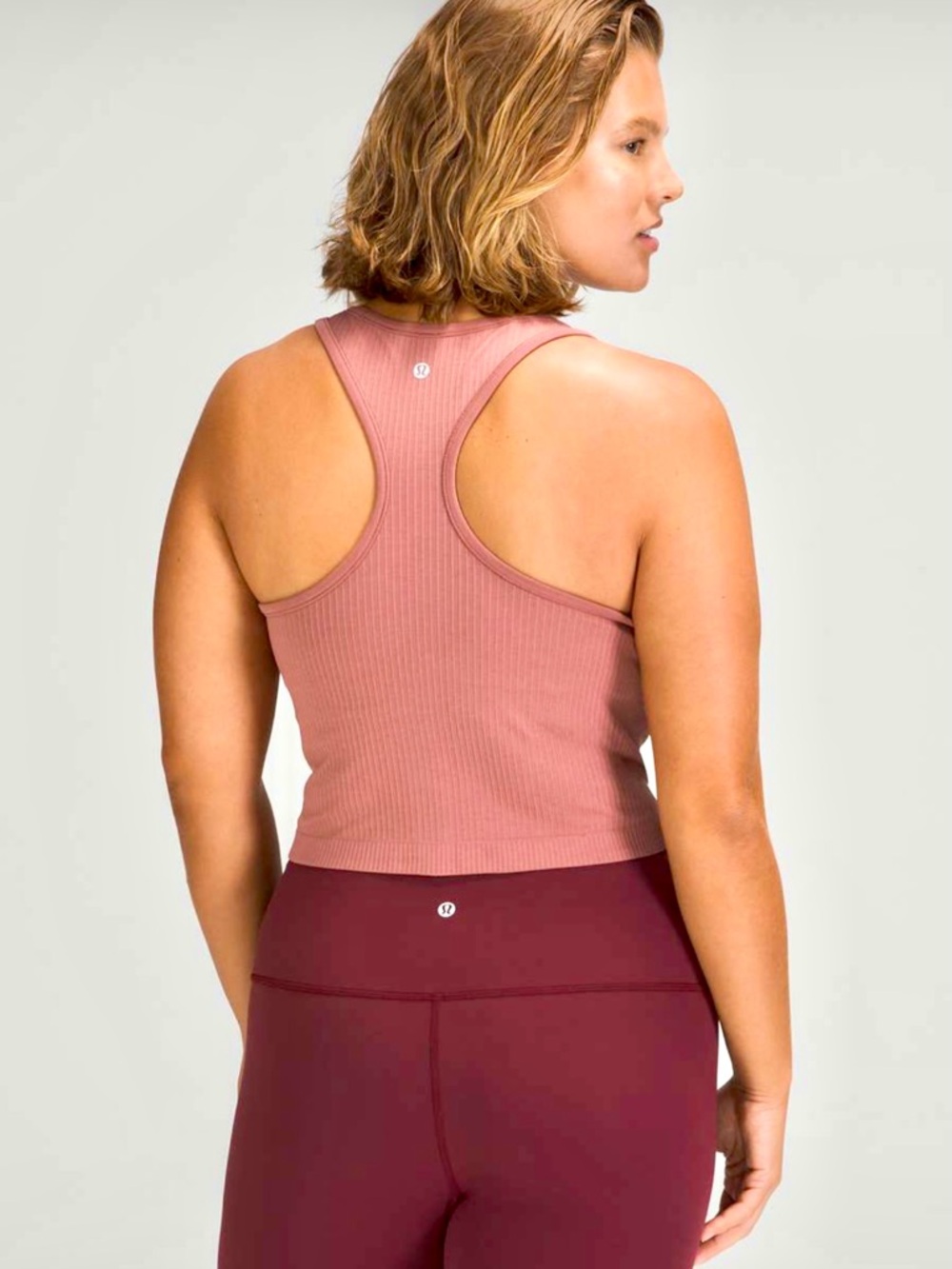 Lululemon Ebb To Street Racerback Crop Tank Top Spiced Chai Built in Bra
